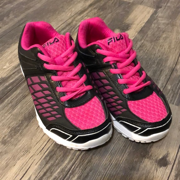 black and hot pink sneakers